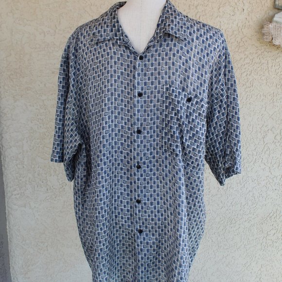 Men's Button Down Silk Shirt - Picture 1 of 4